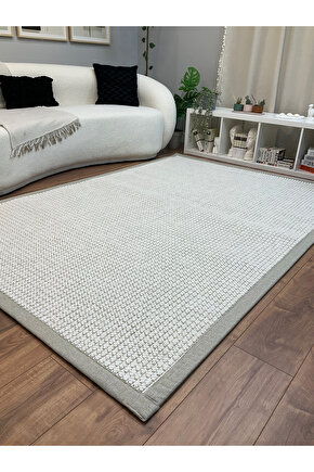 Macro Kumaş Bordür Beyaz Bukle Bej Bordür Halı Salon Koridor Mutfak Halısı Kilim S260