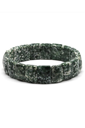 Orijinal Yosun Akik Doğal Taş Roleks Bileklik 11 x 15 mm
