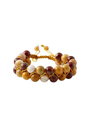 Jasper 8mm Çift Sıra Makrome Doğal Taş Bileklik