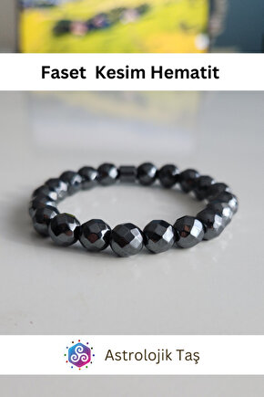 Faset Kesim Hematit Asaleti Bilekliği