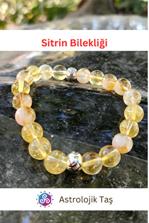 Sitrin Doğal Taş Bileklik, Para, Başarı, Pozitif Enerji, Arınma Taşı