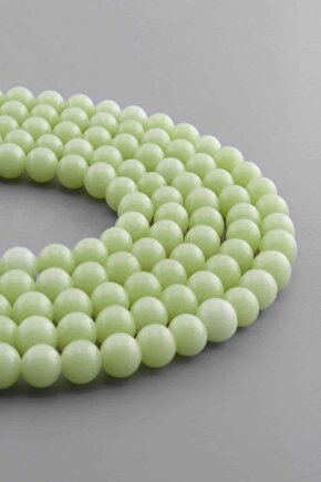 Fosforlu Sıkma Doğal Taş Parlak Limon Küre Kesim 8mm Dizi