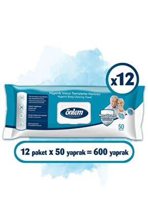 Önlem Vücut Temizleme Havlusu 50 x 12 Adet