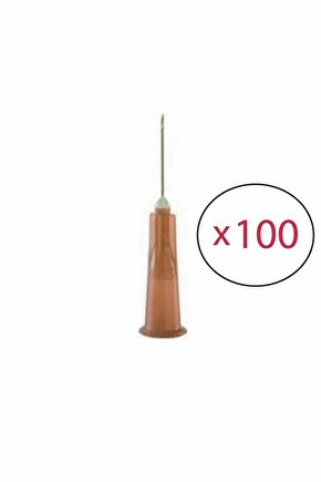 Kahverengi İğne Ucu (100 Adet) Steril Hipodermik İğne Enjektör İğnesi 26G 13mm