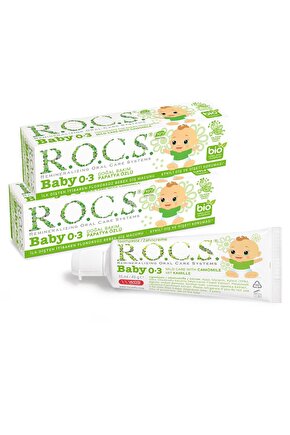 Rocs Baby Papatya Özlü Yutulabilir Diş Macunu 2li Avantaj Paket