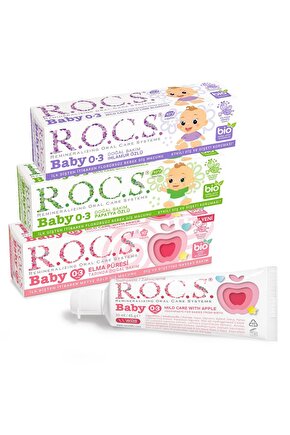 Rocs Baby 0-3 Yaş Diş Macunu 3lü Karma Set - 45gr X 3 Adet