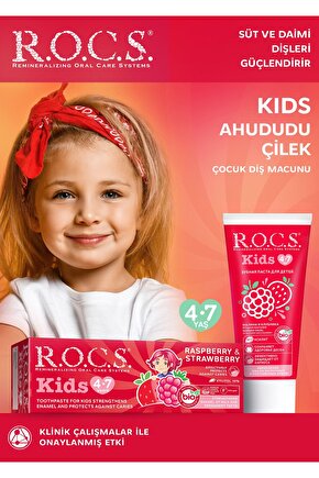 Rocs Kids 4-7 Yaş Ahududu-Çilek Diş Macunu 35 ml