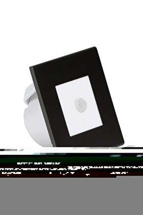 Mat Siyah Kasa Sensörlü 3 Watt Mavi Işık Led Basamak Armatürü, Hol, Merdiven, Antre Armatürü