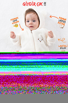 Welsoft Peluş Unisex Fermuarlı Kışlık Bebek Uyku Tulumu Bebek Tulumu Çocuk Tulumu Çocuk Kostümü TLMA