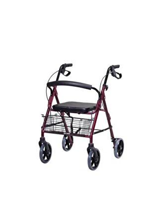 Rolatör Tekerlekli Alüminyum Arkalıklı Tekerlekli Yürüteç Walker