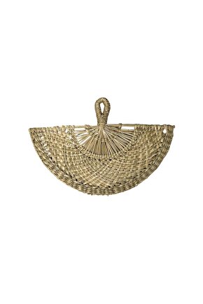Rattan Hasır Duvar Yelpazesi | El Örgüsü Bohem Dekoratif Duvar Süsü