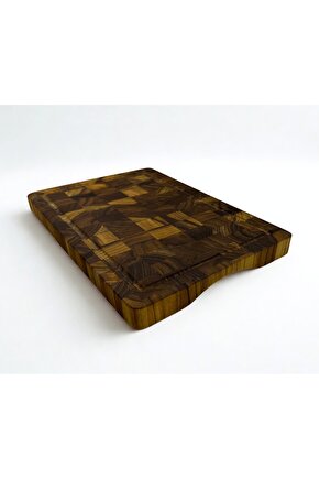 Tik Chef Kesme Tahtası Medium Boy ENDGRAIN 30×20×3 cm Masif Ahşap Doğrama tahtası Sunum Tahtası