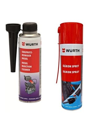 Dizel Yakıt Sistem Ve Enjektör Temizleyici 300 ml + Silikon Sprey 500 ml 2li Set