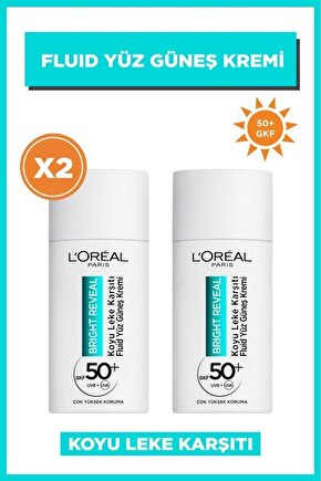 2li Bright Reveal Koyu Leke Karşıtı 50+ SPF Güneş Koruyucu Yüz Kremi Seti