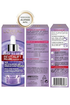 Yeni Orjinal Ürün Revitalift Filler Saf Hyaluronik Asit Kırışıklık Karşıtı Serum 30 Ml