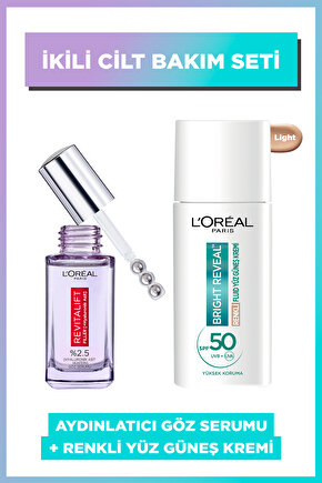 Bright Reveal Renkli Fluid Yüz Güneş Kremi & Revitalift Filler Aydınlatıcı Göz Serumu