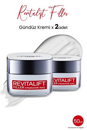 Loreal Paris Revitalift Filler Hyaluronik Asit Gündüz Kremi 50ml x 2 Adet