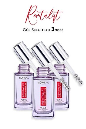 Loreal Paris Revitalift Filler Göz Serumu 20 ml x 3 Adet