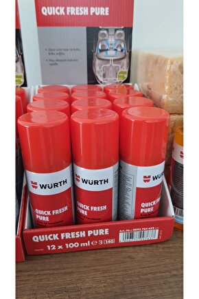 Quick Fresh Pure 100 ml Klima Koku Bombası Araç Içi Tazeleme Spreyi Kötü Koku Giderici (1 ADET)
