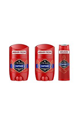 400ml Duş Jeli &Şampuan +50ml Deo Stick x 2 Captain
