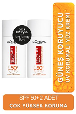 Revitalift Clinical Leke Karşıtı Güneş Koruyucu Yüz Kremi SPF50 50 ml 2 Adet
