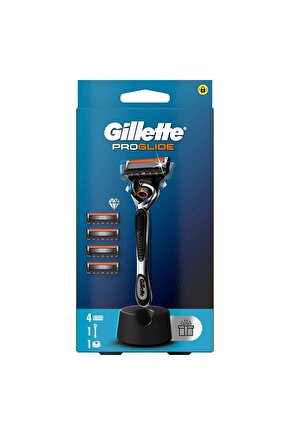 Proglide Tıraş Makinesi ve Yedek Bıçağı 4lü + Tıraş Bıçağı Standı