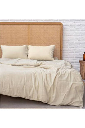 PREMİUM KREM %100 COTTON 100x200+30 cm FİTTED ÇARŞAF BED SHEET