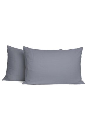 %100 COTTON (PAMUK) 2 ADET GRİ (50x70cm) YASTIK KILIFI PİLLOW CASE