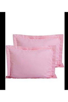%100 COTTON PEMBE YASTIK KILIFI (2 ADET)