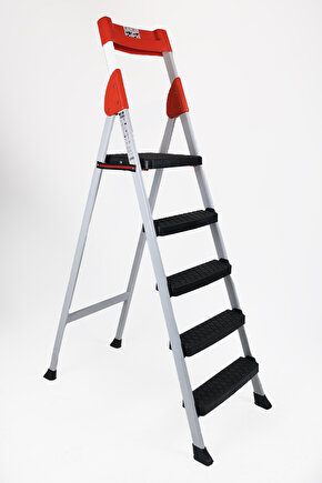 Merdiven 4+1 Geniş Basamaklı Merdiven Kolay Taşınır Merdiven Ergonomik Tasarım Extra