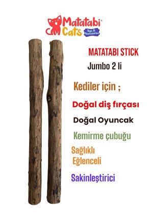 Matatabi Stıck Jumbo Doğal Matatabili Kedi Çiğneme Çubuğu 2li
