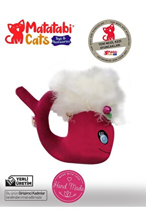 Whali Sesli Tüylü Peluş Kedi Oyuncağı 15 Cm Matatabi Içerikli(kedi Nanesiotu Içermez)