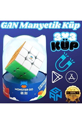 Profesyonel GAN Monster Go Standard 3x3 Manyetik Küp - Zeka Küpü - Akıl Küpü - Monster Küp