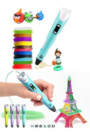 3d Pen - Üç Boyutlu Yazıcı Kalem Printer 3 Renk Filament