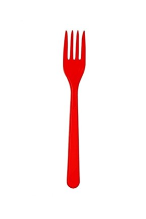 Plastik Çatal Kullan At 25 Adet (1 Paket) Renk Kırmızı