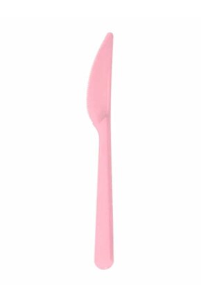25 Adet (1 Paket) Renk Pembe Kullan At Plastik Bıçak