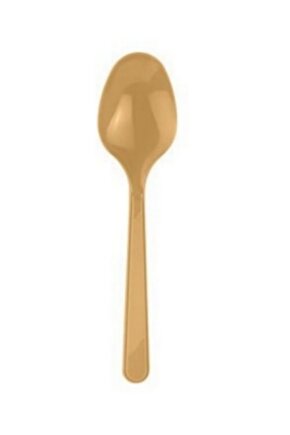 Plastik Kaşık Kullan At 25 Adet (1 Paket) Renk Gold