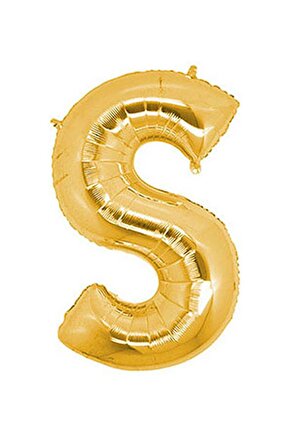 S Harf Gold Folyo Balon Harfli Helyum Balon 100 Cm Dev Boy