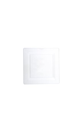 Mika Lüks Kare Plastik Tabak Şeffaf 22cm 10 Adet