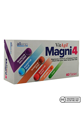 Vitagil Magni4 Magnezyum Vitamin D3 P5p 60 Tablet - Aromasız