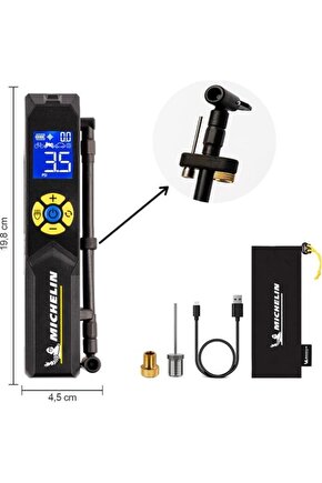 MC33382 Şarjlı Li-ion 150PSI Taşınabilir Dijital Basınç Göstergeli Led Aydınlatmalı Lastik