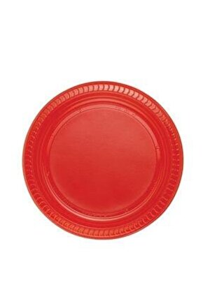 Kırmızı Plastik Tabak 22 cm 25 li