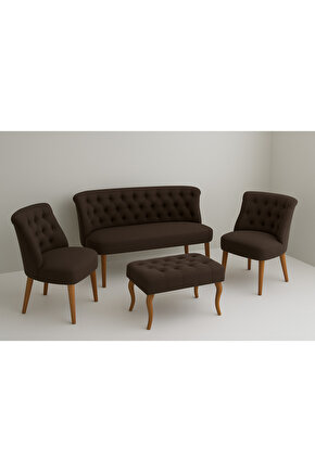 Kutay Çay Seti Koltuk Takımı - Kahverengi