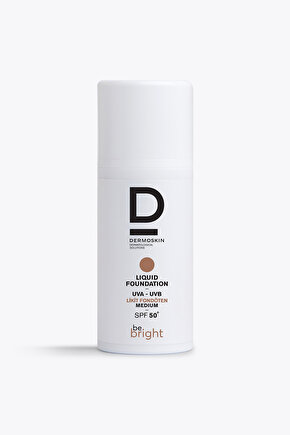 Be Bright Likit Fondöten Medium SPF50+ | UVA&UVB Güneş Koruyucu | Yüksek Kapatıcı Fondöten | 33 ml