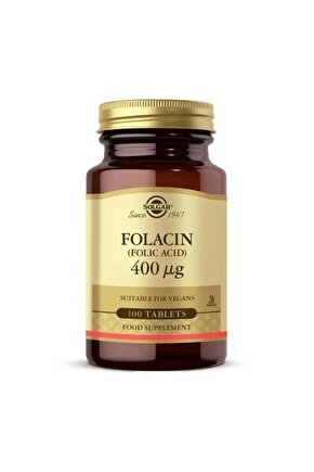Folic Acid (Folacin) 400 Mcg 100 Tablet