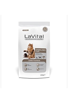 LaVital Kısırlaştırılmış Kuru Kedi Maması (Sensitive adult) Kuzu Etli 1,5Kg