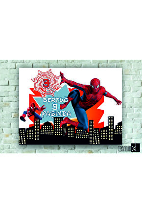 Örümcek Adam Temalı Doğum Günü Afişi 100x100