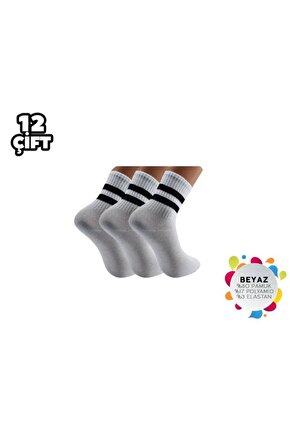 - Beyaz Çemberli Kolej Çorap 12li