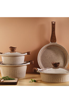 Lincoln 7 Parça Tencere Seti Cappuccino