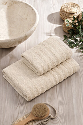 2li Dalga Desenli Banyo Havlu Seti Antrasit